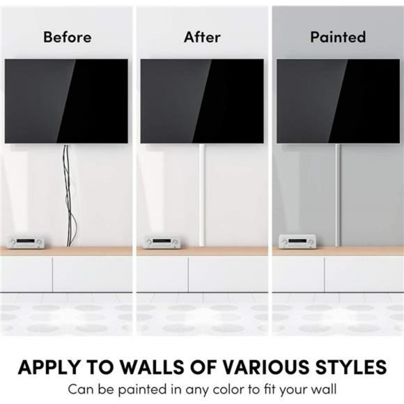 306” Cord Hider - Cord Cover Wall - Paintable Cable Concealer, Wire hiders - Picture 4 of 6